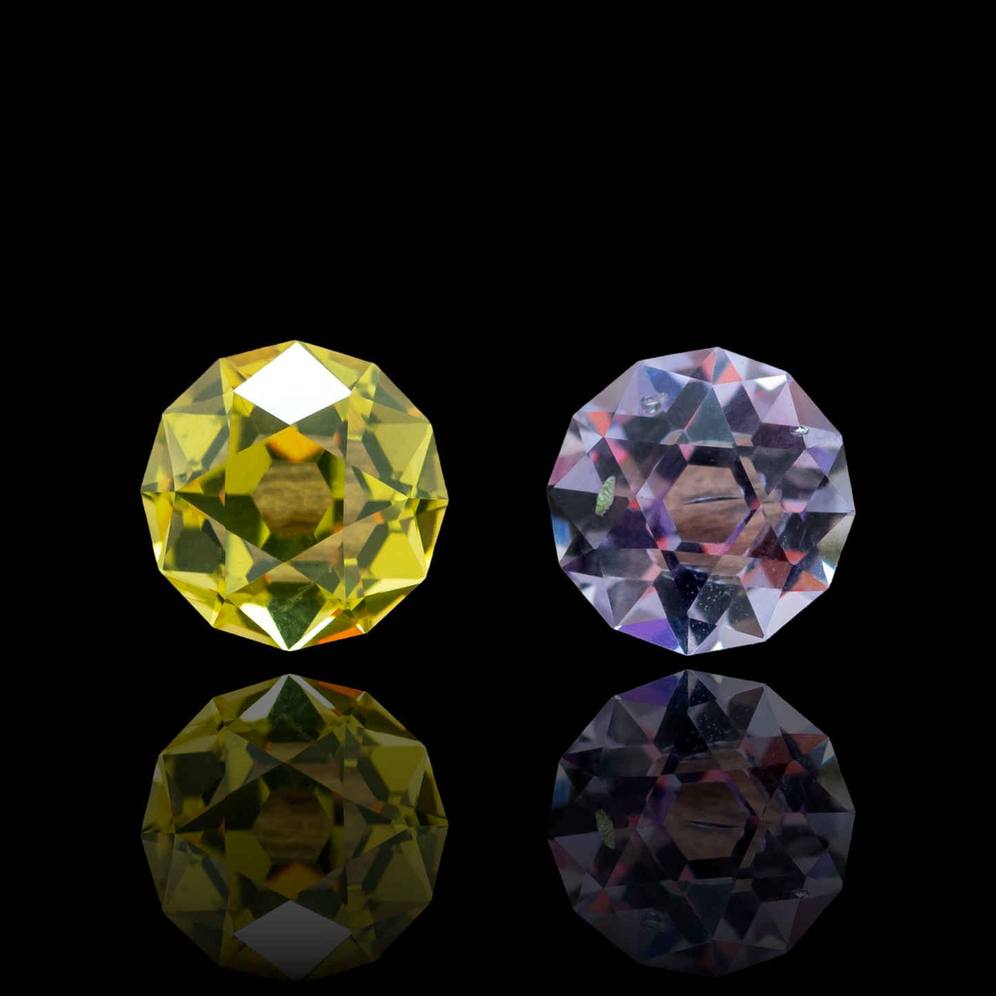 Green Zircon, 0.72ct, Spinel, 0.54ct, 5.1mm