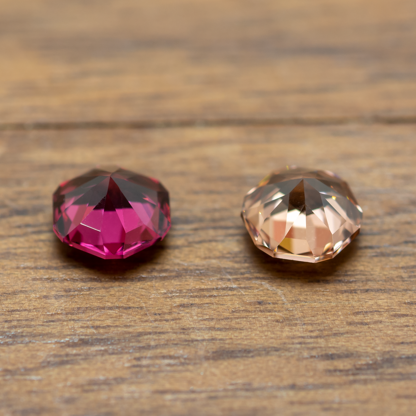 Miss-Matched Color Pair,  Purplish Red Garnet 0.75ct, Gold Zircon 0.95ct, 5.56mm